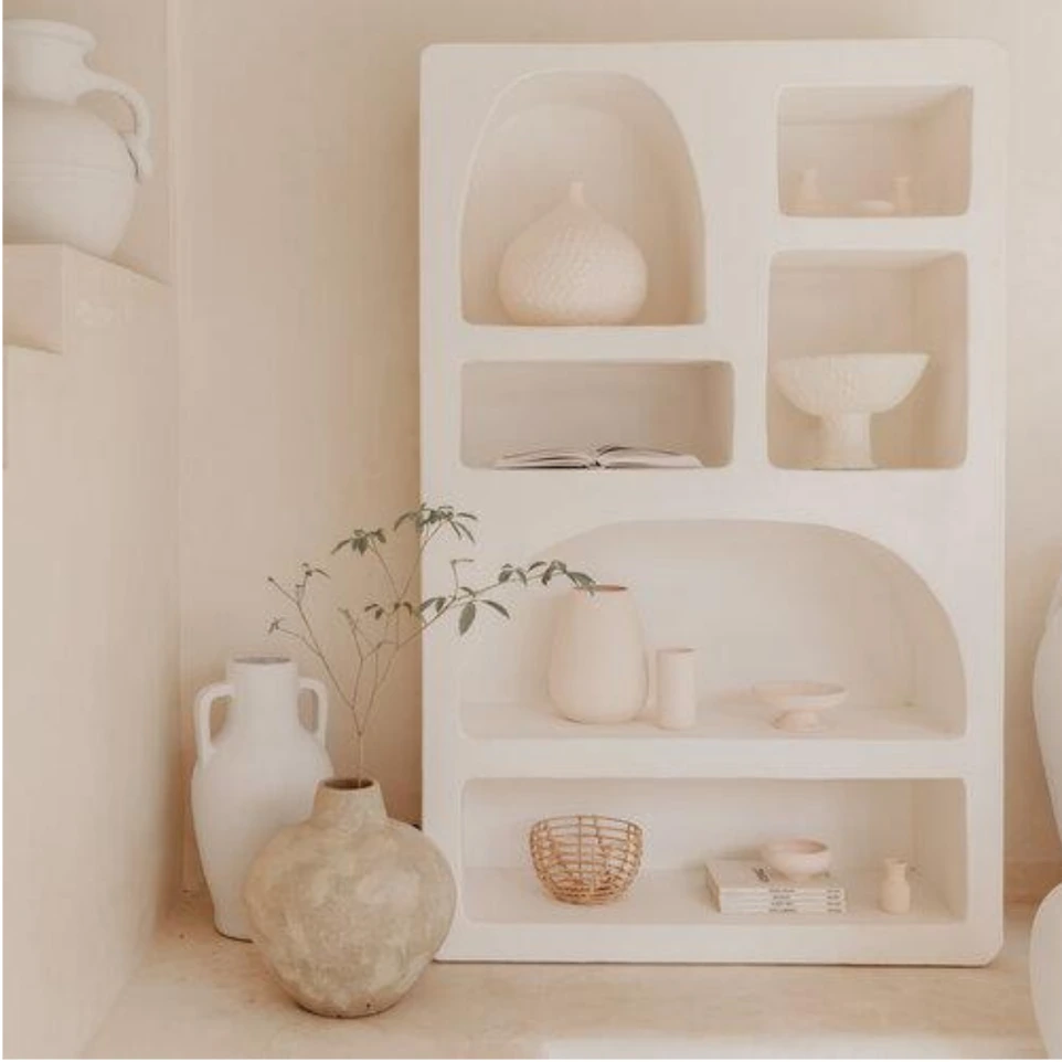 round corner shape shelf for books and storage 