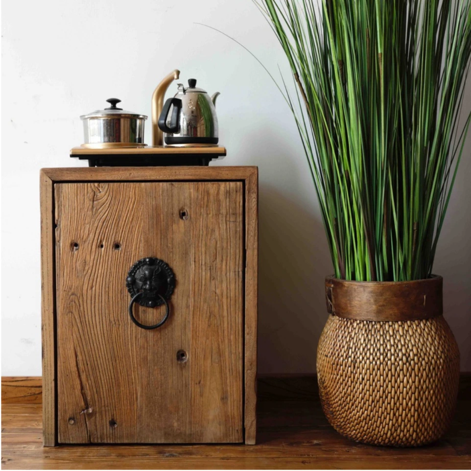 rustic elm wood cabinet