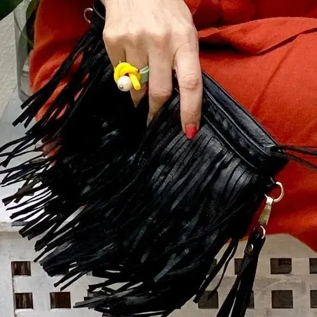 leather cross purse, clutch cowgirl black 2.webp