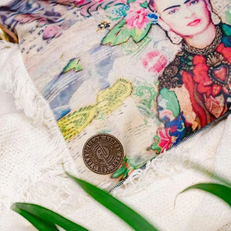 Printed Cotton Crossbody Bag Purse  Frida Kahlo FK19 1.webp