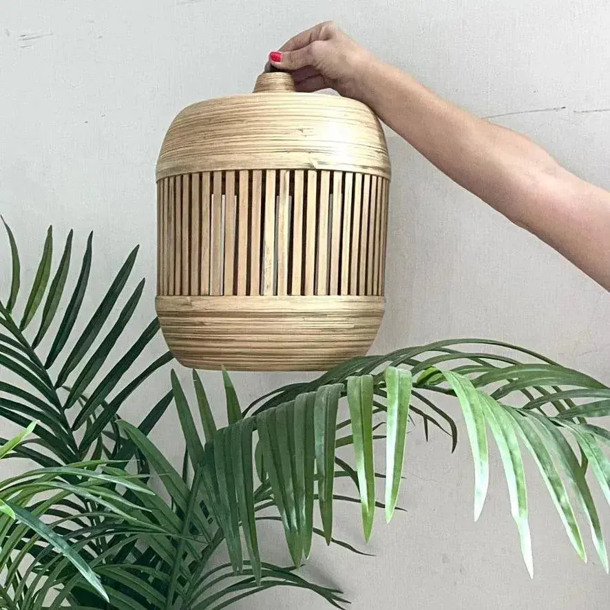 [1805_CEI_1286_D] Lola Bamboo Pendant Lamp | Sustainable Natural Ceiling Light