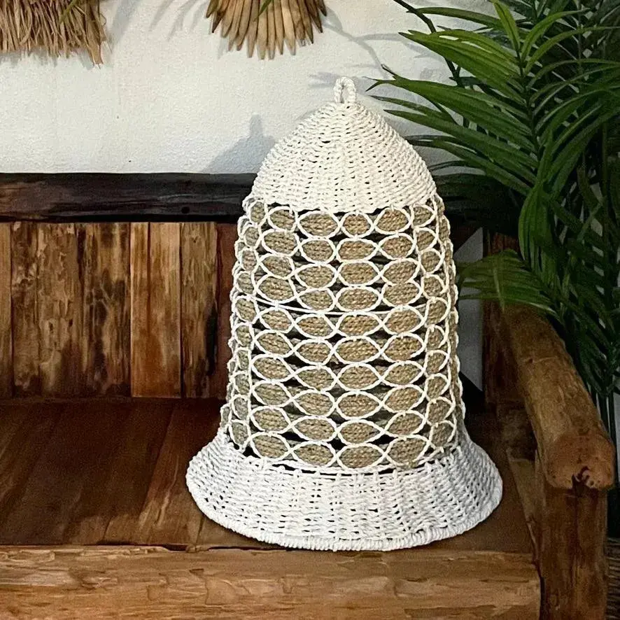 [1805_LIG_1060_D] White Bell Pendant Light | Clean Natural Ceiling Lamp Singapore