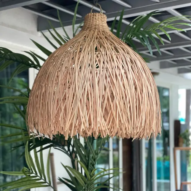 [1805_CEI_1340_D] Doris Rattan Lampshade | Large Handcrafted Natural Pendant Shade