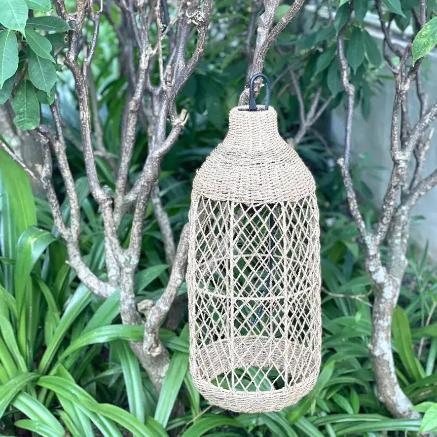 [1805_LAM_1007_D] Brisket Rope Lampshade | Handwoven Natural Pendant Shade