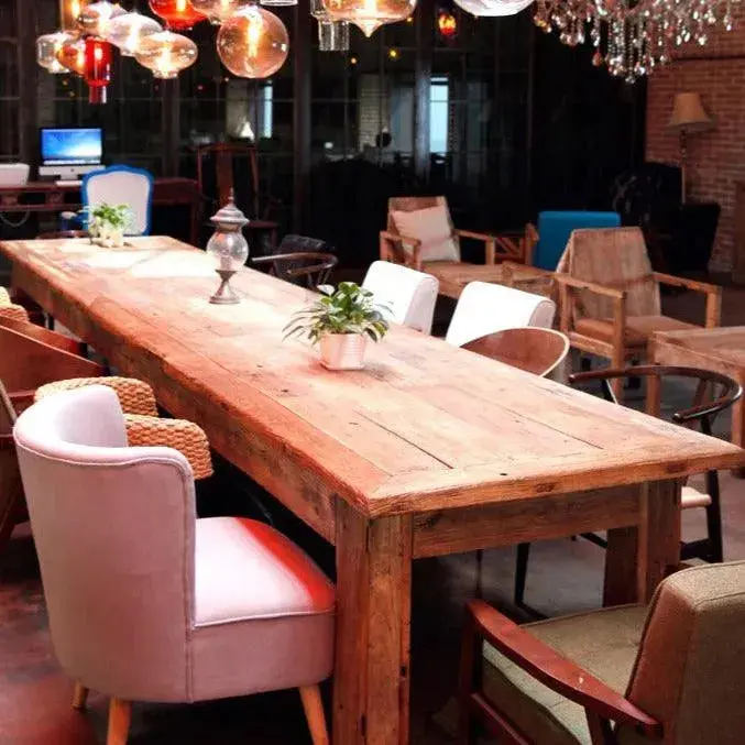 [1805_COF_1410_D_GPND-020094] Mare Reclaimed Elm Dining Table | Rustic Family Dining Table