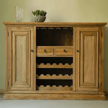 [1805_BUF_1361_D-GPND-020038] Charlet Reclaimed Elm Wine Cabinet | Rustic Wine Storage