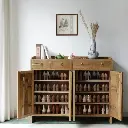 Megara Reclaimed Elm Shoe Cabinet | Rustic Entryway Storage