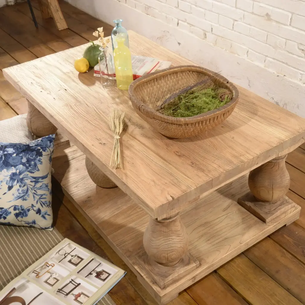 [1805_COF_1367_D_GPND-020021] Aroma Reclaimed Elm Coffee Table | Rustic Country Living Room