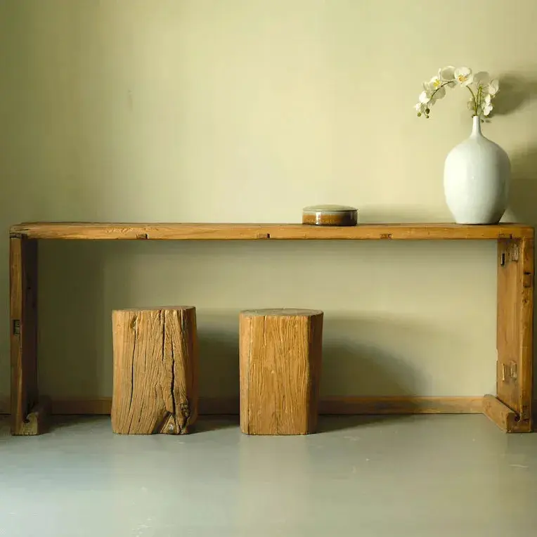 [1805_CON_1375_D_GPND-020039] Zuzu Long Reclaimed Elm Console Table | Wide Hallway Table