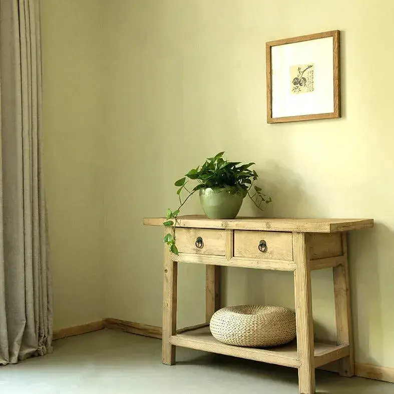 [1805_SOF_1377_D_GPND-020049] Rustic Elm Wood Two Drawers Console Table Mora