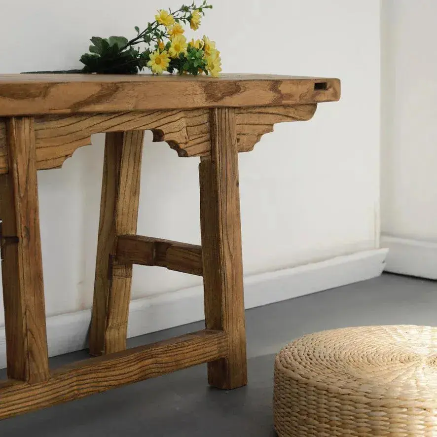 [1805_OUT_1385_D_GPND-020102] Amari Reclaimed Elm Long Bench | Natural Wood Dining Bench