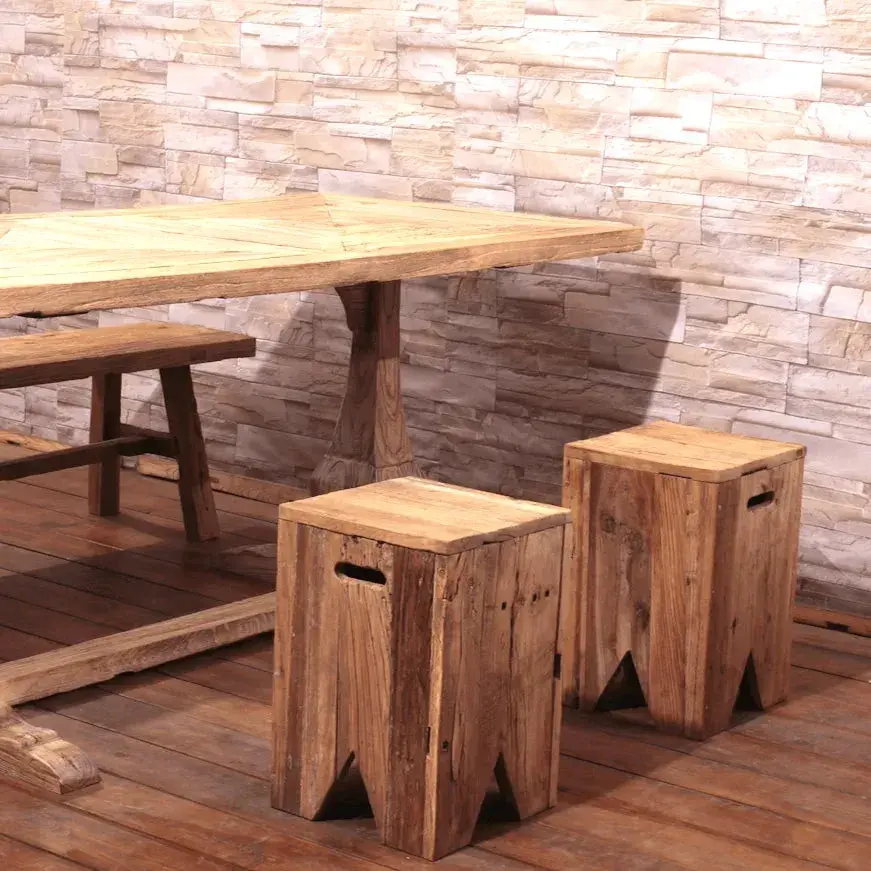 [1805_FOL_1390_D_GPND-020066] Pano Reclaimed Elm Accent Stool | Compact Natural Wood Stool