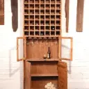Glemm Reclaimed Elm Wine Cabinet | Rustic Wine Display Storage