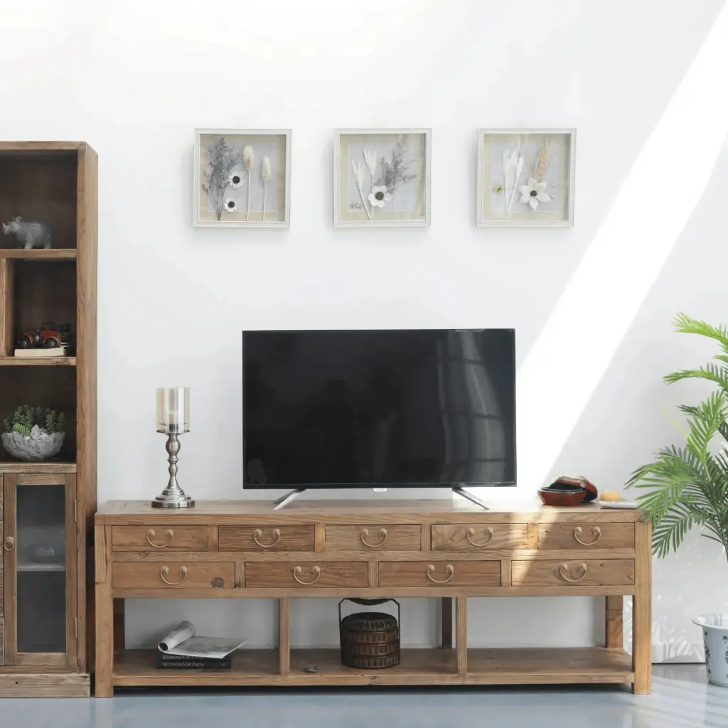 [1805_BUF_1397_D_GPND-020086] Jem Reclaimed Elm TV Console Sideboard | Rustic Media Unit