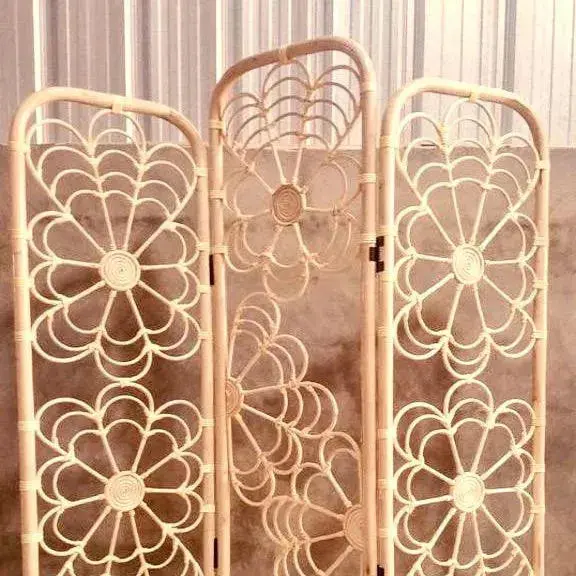[1805_ROO_1265_D] Loulou Rattan Room Divider | Sustainable Cane Paravan