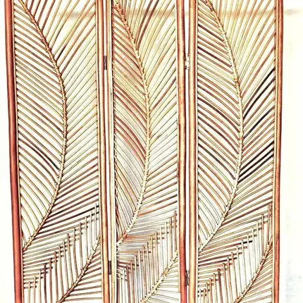 [1805_ROO_1269_D] Tiro Rattan Room Divider | Natural Cane Paravan Privacy Screen