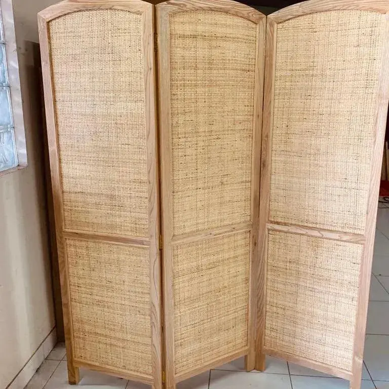 [1805_ROO_1271_D] Mimo Rattan Room Divider Boho Cane Paravan & Foldable Privacy Screen