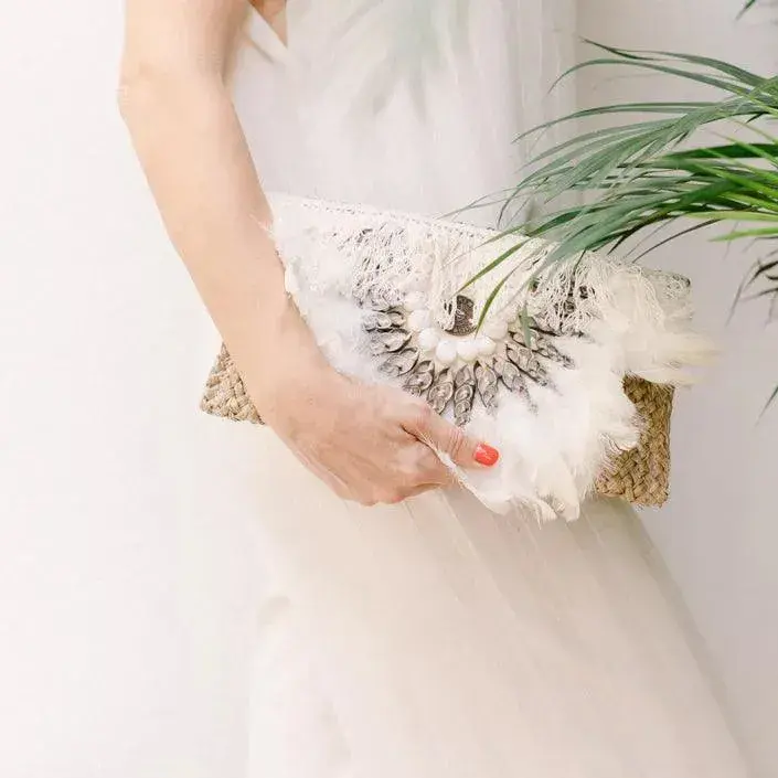 [1802_BAG_0133_D] Rattan Seashell Clutch | Natural Coastal Evening Bag Singapore