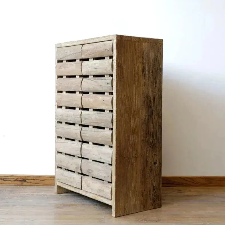 [1805_BUF_1363_D] Walker Reclaimed Elm Shoe Cabinet | Rustic 2-Drawer Entryway Storage (2-Drawer)