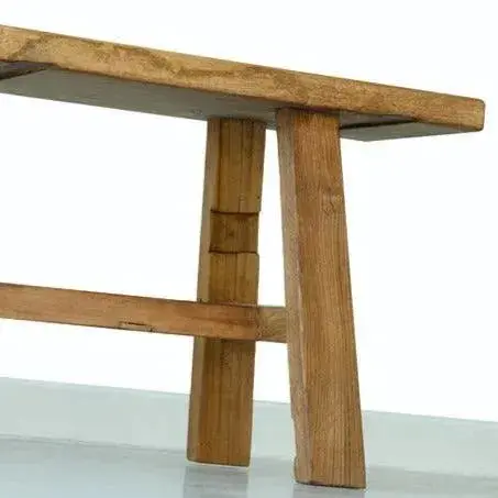 Rustic Elm Wood Bench Aditi