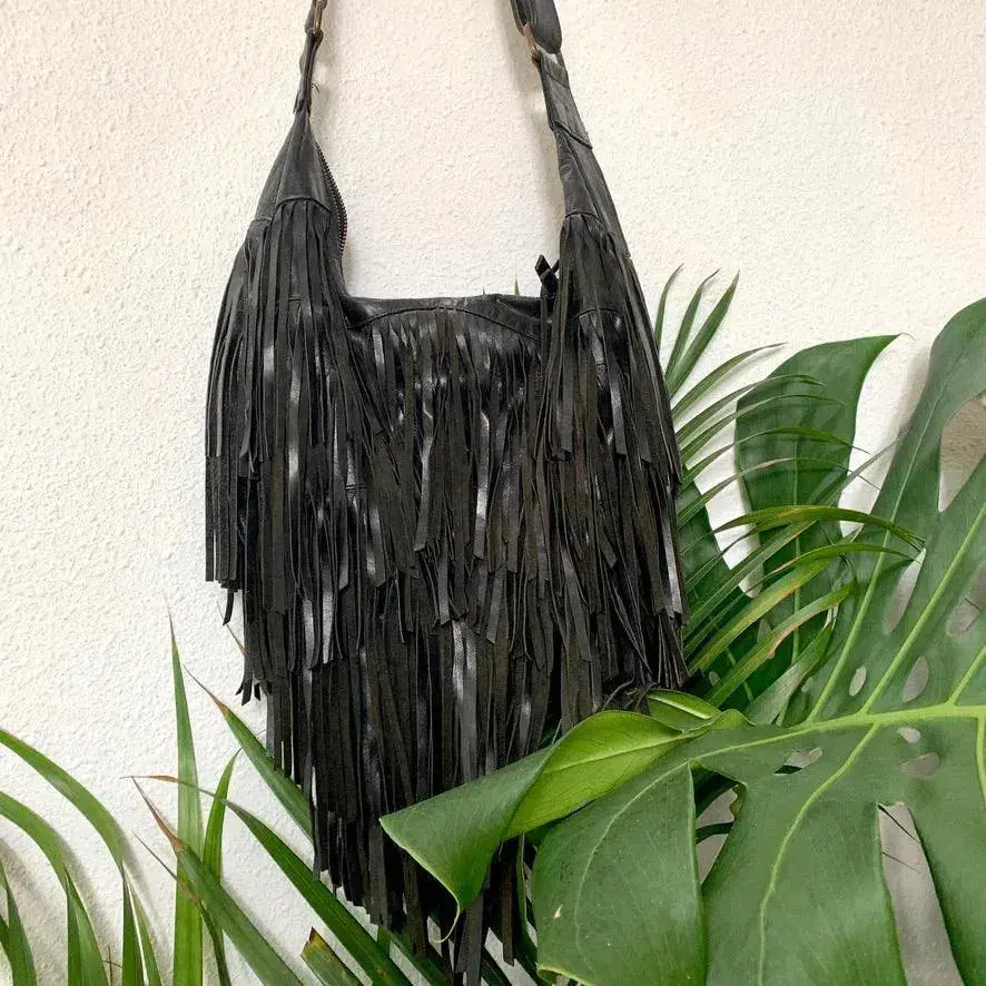 [1802_016_BAG_0170_D] Cowgirl Leather Crossbody Bag | Western Hands-Free Bag Singapore (Black)