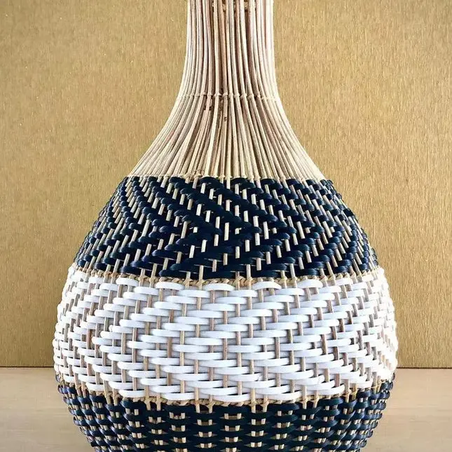 [1805_CEI_1350_D] Ryaki Black Rattan Pendant Lampshade | Natural Ceiling Shade (Black)