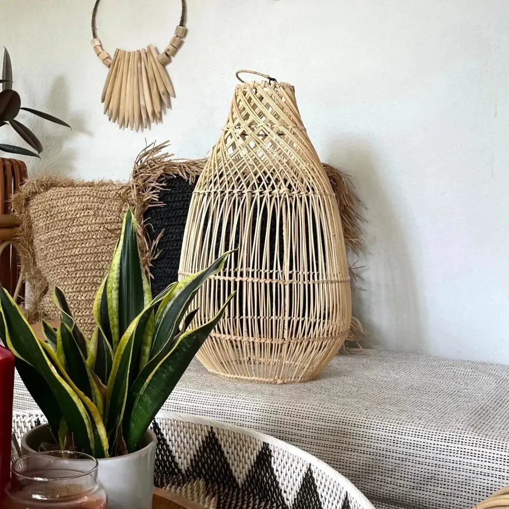 [1805_LIG_0841_D] Nest Rattan Pendant Lamp | Handwoven Natural Ceiling Light (Nest)