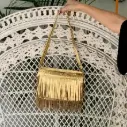 Gold Cross Purse Clutch | Convertible Leather Evening Bag