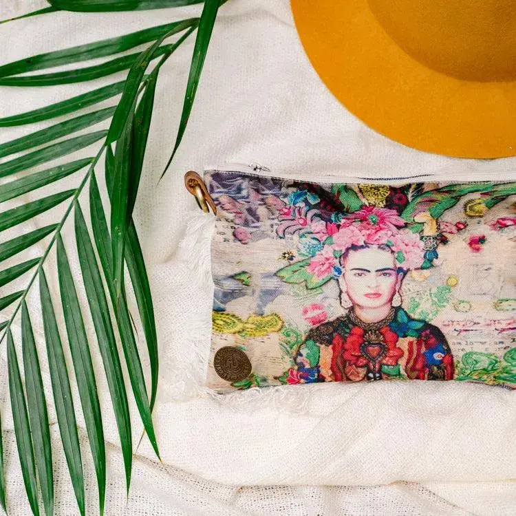 Printed Cotton Crossbody Bag Purse Frida Kahlo /FK15/FK16/FK19
