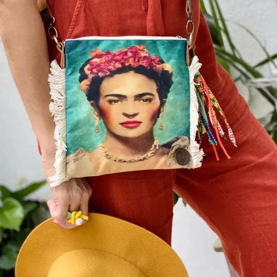 Frida Kahlo Crossbody Purse | Eco Cotton Fashion Bag